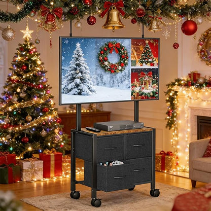 JKsmart Mobile TV Cart Rolling TV Stand Holder - Image 9