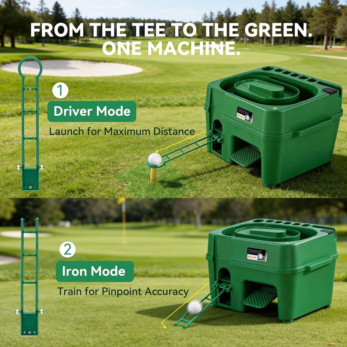 newhai upgraded golf dispenser, 50-ball capacity, 2 ramps, close-up detail