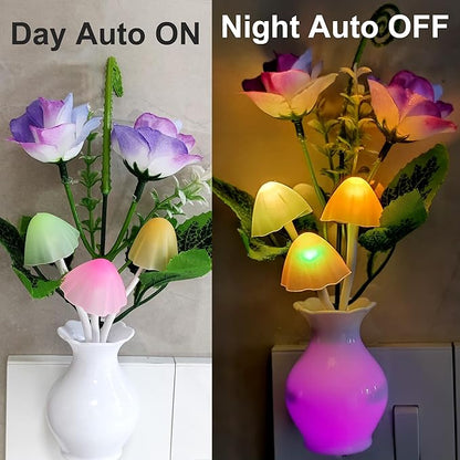 AUSAYE 4 Pack Plug in LED Night Light Sensor Rose Light, Energy Saving Lamp - Image 4