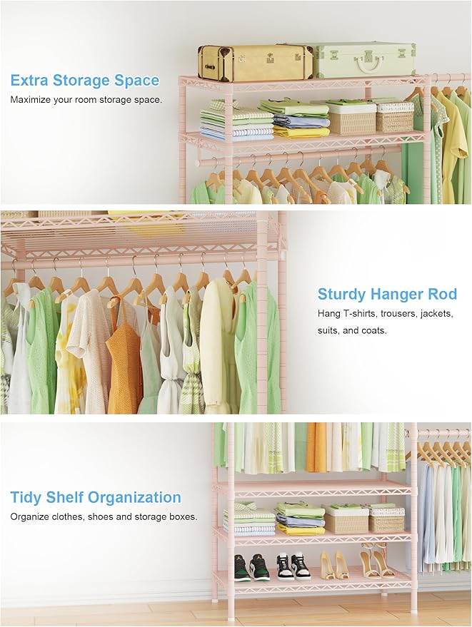 Ulif E11 Heavy-Duty Garment Rack, Metal Freestanding Clothes Rack and Closet - Image 6