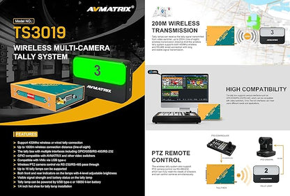 AVMATRIX TS3019-6 200 Meter Wireless Multi-Camera Tally System - Image 7