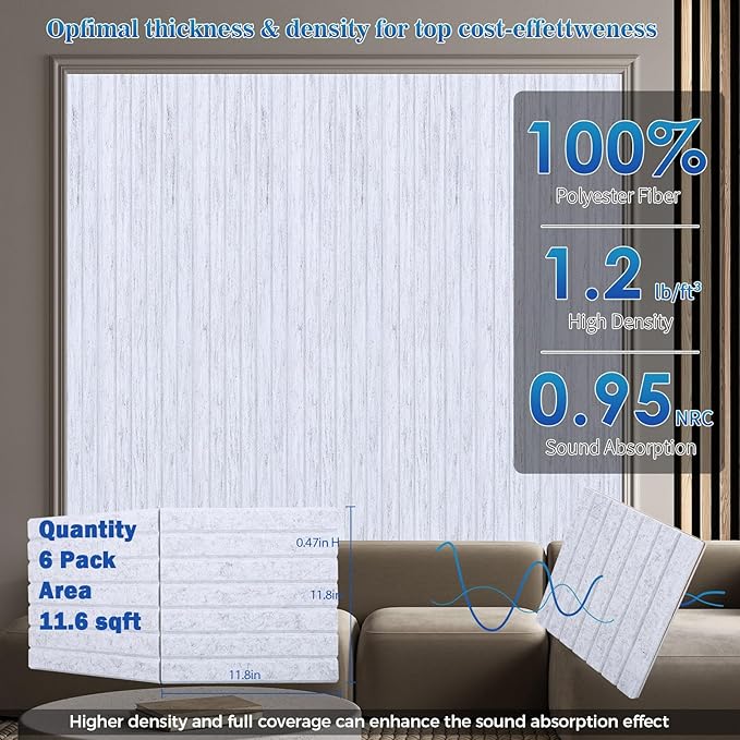 BSHEAD 12 Pack Large Fold Soundproof Wall Panels, 1.2lb/ft³ High Density - Image 6