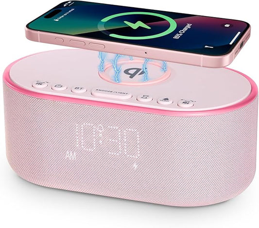 Odokee Wireless Charging Alarm Clock Radio: Qi Certified Fast Wireless Charger by Odokee