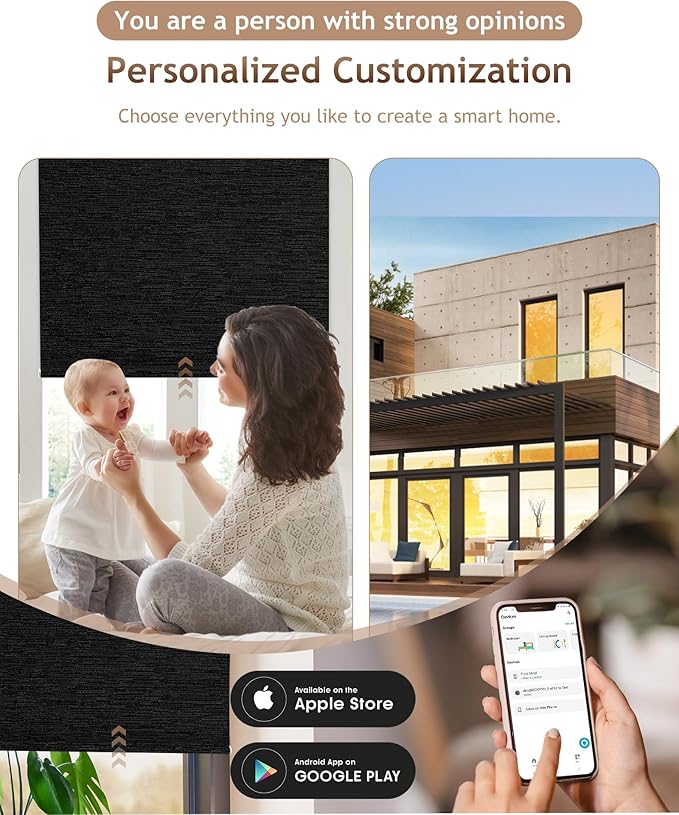Kincmo Motorized Blinds with Remote, 100% Blackout Motorized Roller Shades Work - Image 2