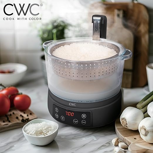 COOK WITH COLOR 3L Glass Mini Low Carb Rice Cooker – Holds 2 Cups Raw/Makes 6 - Image 4