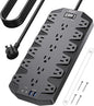 Power Strips with Surge Protection 10 FT, SUPERDANNY 18 AC Outlets and 4 USB by SUPERDANNY