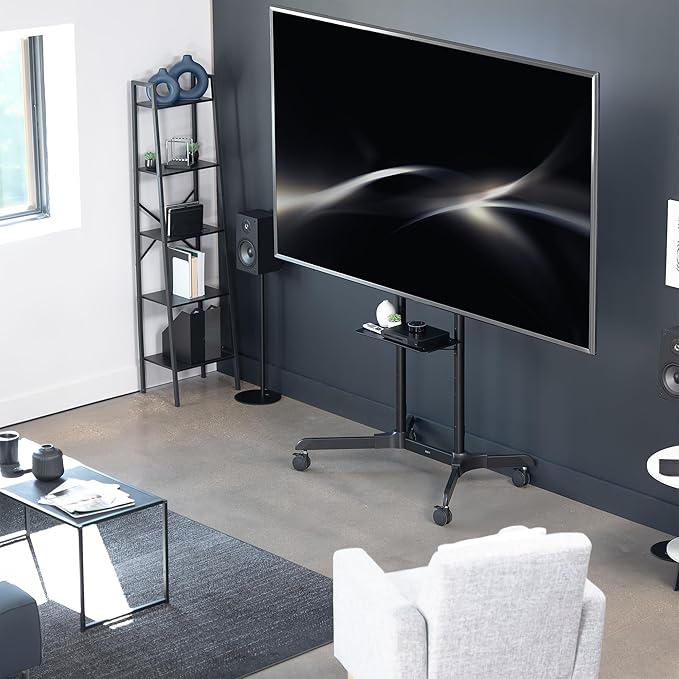 VIVO Mobile TV Cart for 55 to 100 inch Screens up to 165 lbs, LCD LED OLED 4K - Image 2