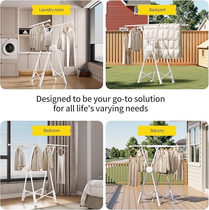 BIREN Clothes Drying Rack Heavy Duty Clothing Racks Foldable Laundry Rack Two - Image 7