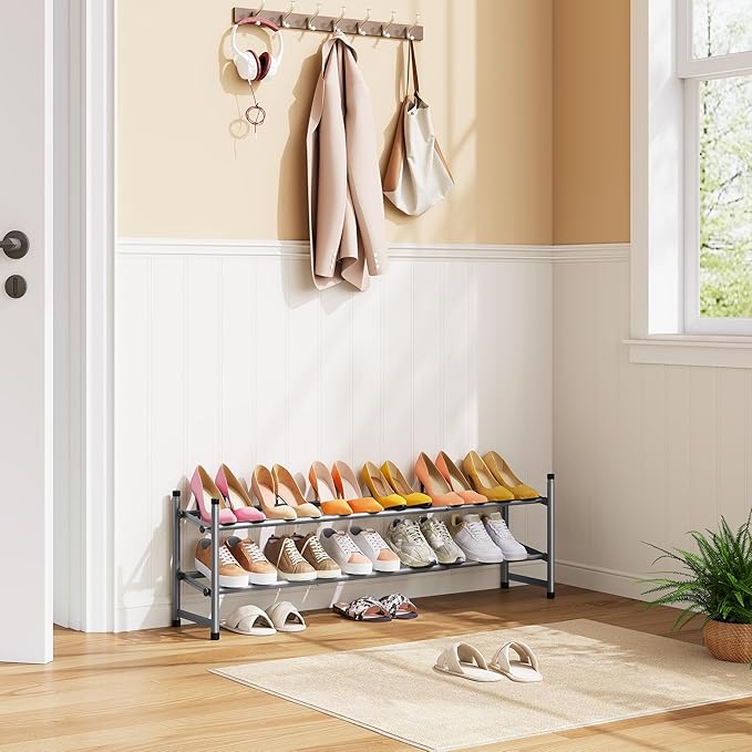 Tajsoon 2 Tier Expandable Shoe Rack - Image 2
