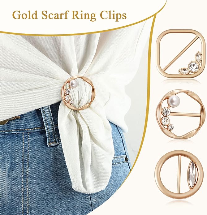 T-Shirt Clips 9 PCS, Clothes Corner Knotted Button, Fashion Alloy Pearl - Image 3