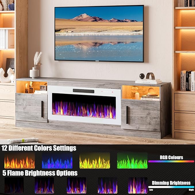 VITESSE TV Stand Fireplace - Image 5