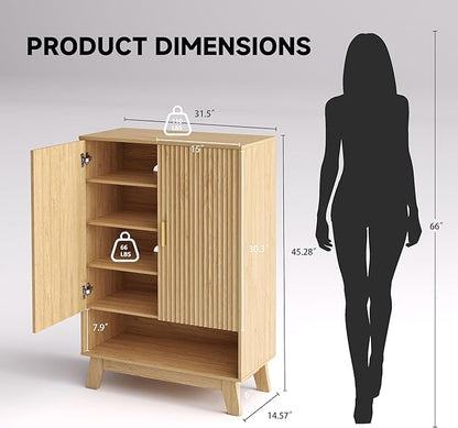 4-Tier Fluted Shoe Cabinet - Image 2