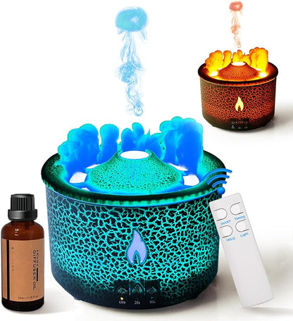 BOHOFAM Aroma Essential Oil Diffuser 360 ML, Volcano and Flame by BOHOFAM