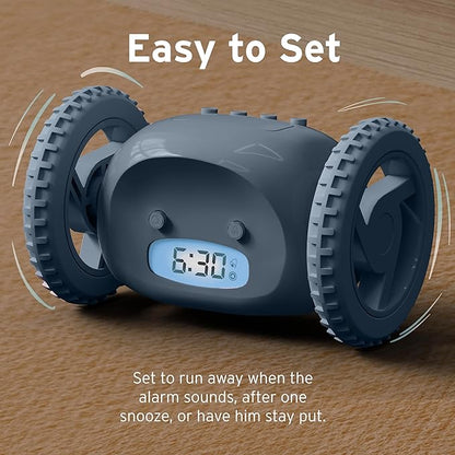 CLOCKY Extra Loud Alarm Clock for Heavy Sleepers on Wheels Rolls Runs Away - Image 3
