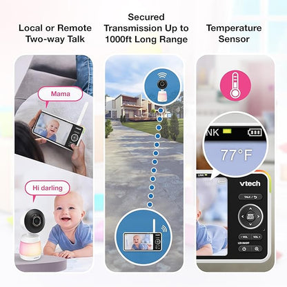 VTech Smart WiFi Baby Monitor, 2K CMOS Sensor Camera, 5.5-inch HD IPS Screen - Image 11