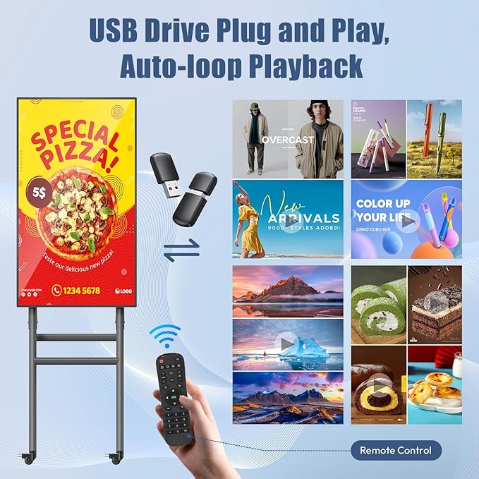 QIXZOCV MWE 43 Inch Mobile Digital Signage Display Kiosk - Image 3