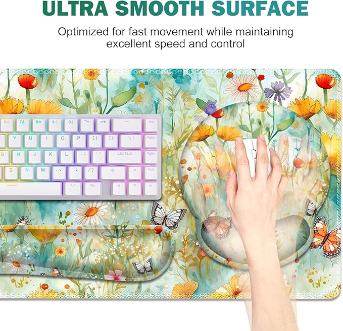 Gaming Mouse Pad, Large Desk Mat, Cute Desk Pad Protector, 4in1 XXL Mousepad + - Image 4