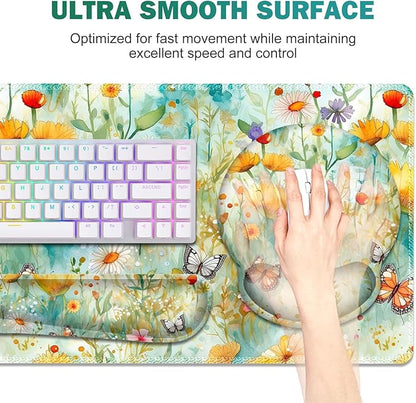 Gaming Mouse Pad, Large Desk Mat, Cute Desk Pad Protector, 4in1 XXL Mousepad + - Image 4