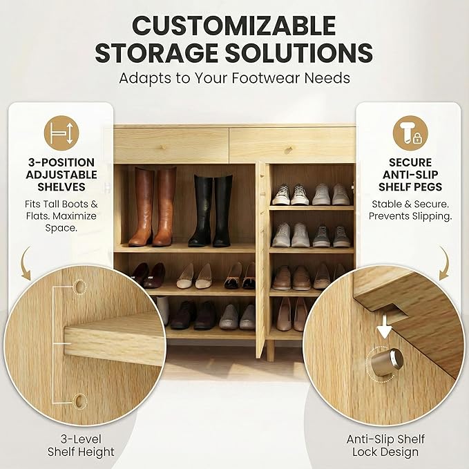 47" Shoe Storage Cabinet with Drawers - Image 4