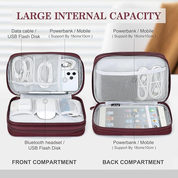 FYY Electronic Organizer, Large Travel Cable Organizer Bag Pouch Electronic - Image 3