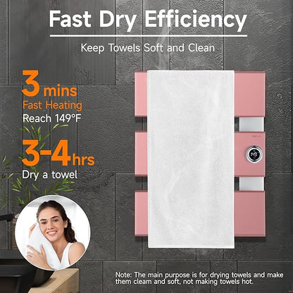 P&Bhusri Electric Heated Towel Rack, Fast Heating and Drying - Image 3