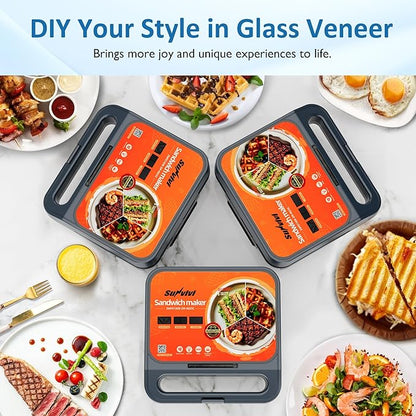 Sandwich Maker Panini Press Grill, 3 in 1 Electric Waffle Maker - Image 7