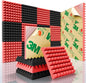 Sonicism Acoustic Panels Self-Adhesive Pyramid 12 Pack, 35kg/m³High Density by Sonicism