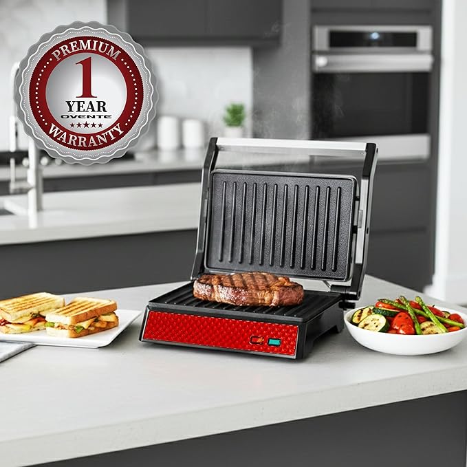 OVENTE Electric Indoor Panini Press Grill and Sandwich Maker - Image 9
