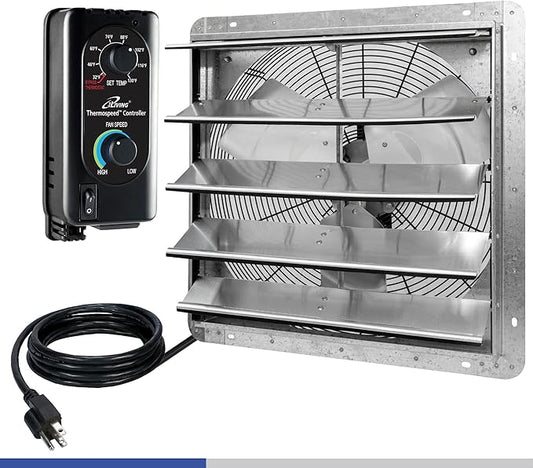iLIVING 20" Wall Mounted Shutter Exhaust Fan, Automatic Shutter, by iLiving