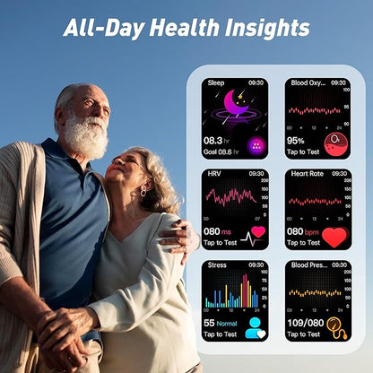 Smart Watch for Men Women, 2.04" AMOLED Color Screen, 24/7 Heart Rate, Blood - Image 2