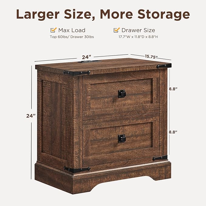 T4TREAM 24" Farmhouse Nightstand - Image 3
