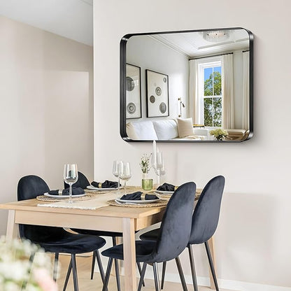 CIRCUMI Black Bathroom Mirror, Rounded Corner, Tempered Glass, Mirror - Image 4