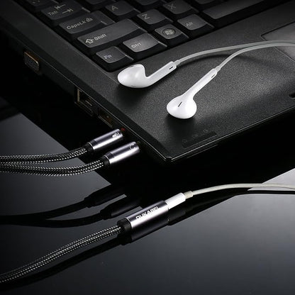 DUKABEL Gold-Plated & Strong Braided Y Splitter Audio Cable - Image 3