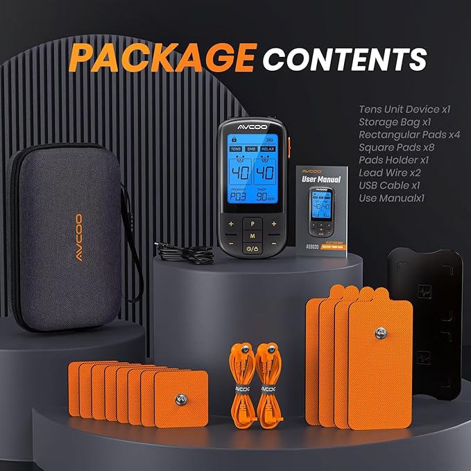 AVCOO 3-in-1 TENS Unit with 32 Modes, Dual Channel EMS Muscle Stimulator with - Image 7
