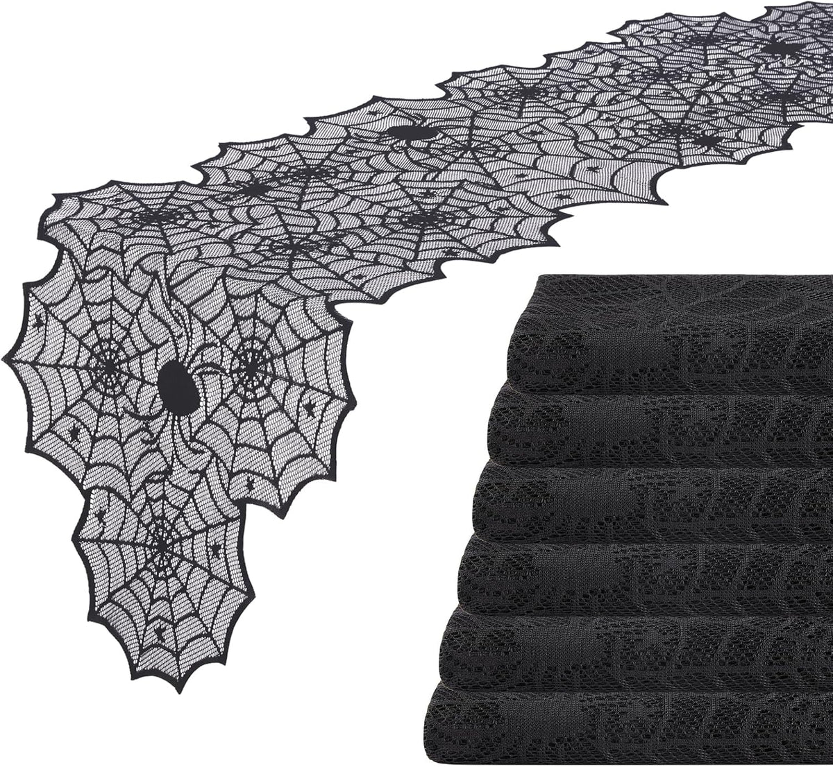 Halloween Table Runner 6 Pieces 18 x 72 Inch for Halloween Decor - Vivid Poly...