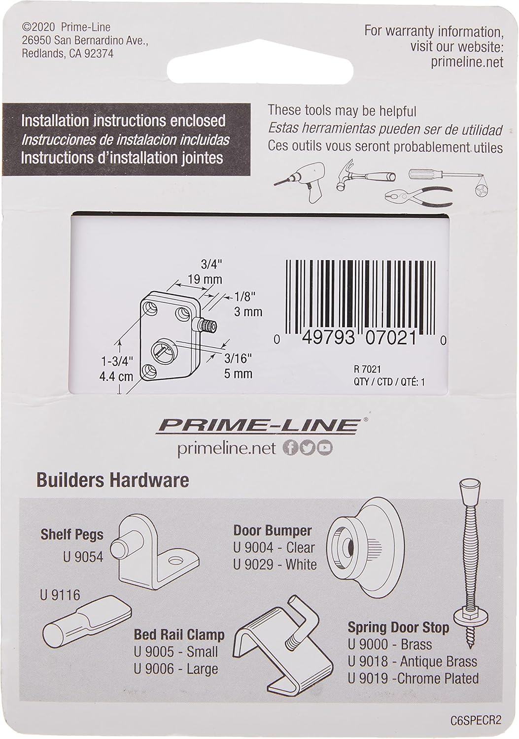 Prime-Line R 7021 Diecast, Right Hand RV Window Slant Sill Operator (Single Pack)