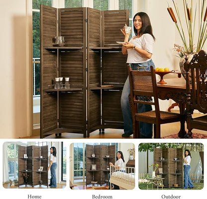 Partition Room Dividers, 67 * 51inch Folding Wood Privacy Screen - Image 7