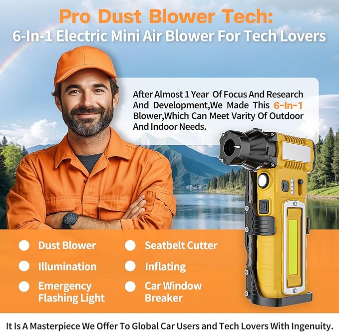 Compressed Air Duster 300000RPM 8000mAh, 6-in-1 Electric Mini Air Blower - Image 7