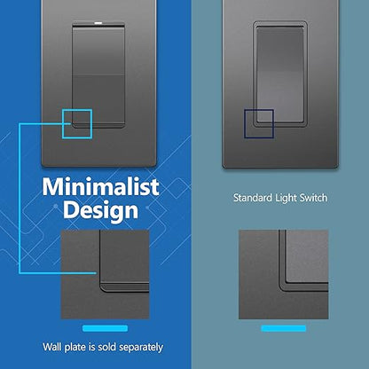 LIDER Minimalist Design Matte Finish Lighted 4-Way Decorator Light Switch - Image 5