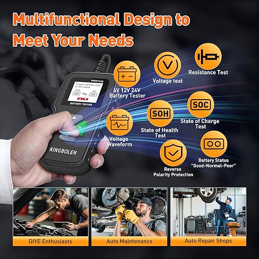KINGBOLEN BM550 Plus 6V-24V 100-2000 CCA Car Battery Tester, Voltage Waveform - Image 4