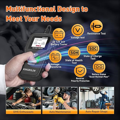 KINGBOLEN BM550 Plus 6V-24V 100-2000 CCA Car Battery Tester, Voltage Waveform - Image 4