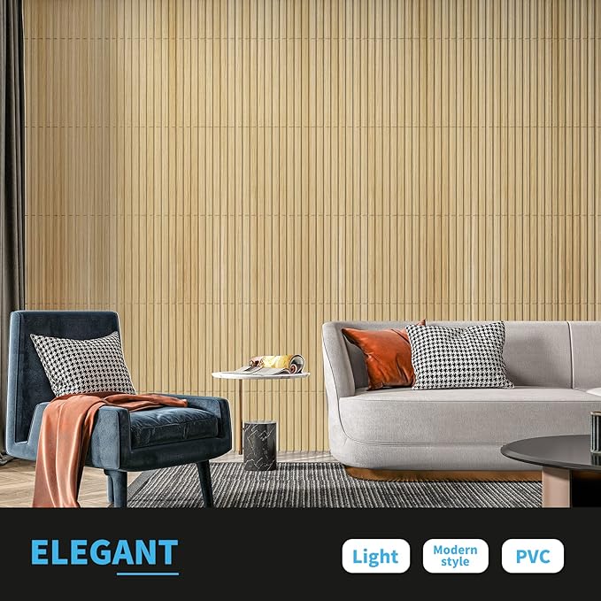 Art3d Slat Wall Panel, 3D Fluted Textured Panel 12-Tile 19.7 x 19.7in. - Image 3