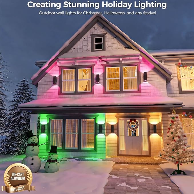 KIZON Smart Porch Lights 2 Pack, Modern Dusk to Dawn Exterior Lighting Fixtures - Image 9