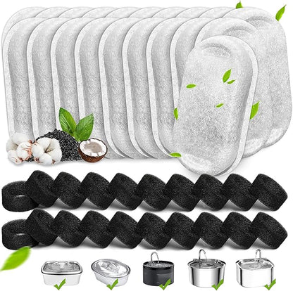 Cat Water Fountain Filters, 40 Pack Cat Replacement Filters by Whksoy