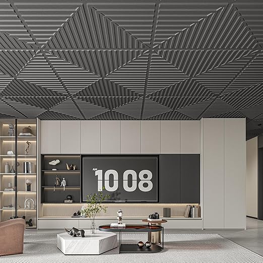 Art3d 12-Pack Drop Ceiling Tiles 2x2 FT, PVC 3D Textured Panels - Image 5