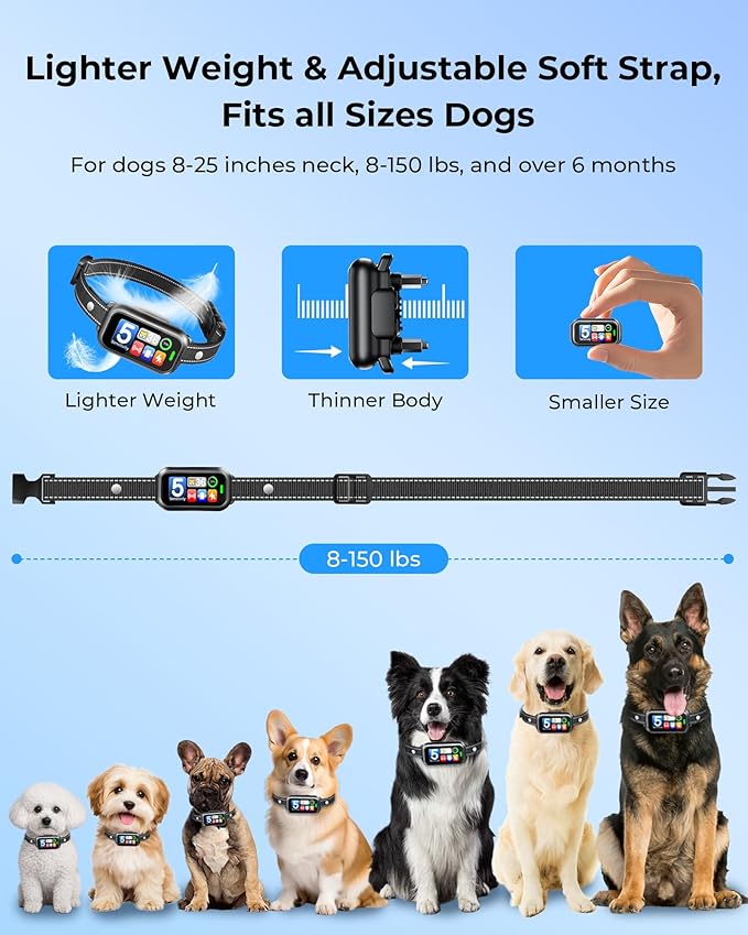 Dog Bark Collar 1-Second Quick Bark Stopping, Smart Humane Training Collar - Image 5