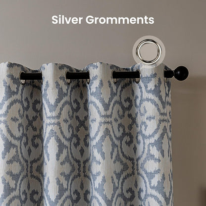 SLEEP ZONE Blackout Curtains for Bedroom and Living Room, Curtains & Drapes with Thermal Insulation for Room Darkening, Jacquard 360GSM Window Curtain Panels, Blue, 52" × 84"