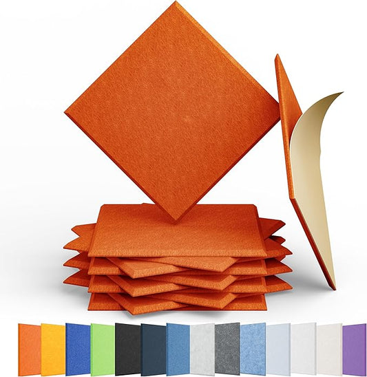 Amantech 12 Pack Acoustic Panels Self Adhesive Sound Proof Foam, High Density by Amantech