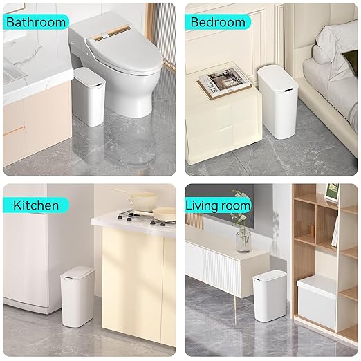 5 Gallon Motion Sensor Bathroom Trash Can Automatic Garbage Cans - Image 8