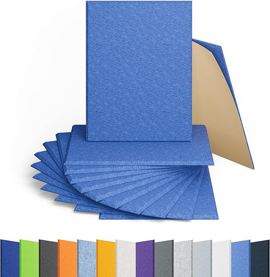 Amantech 12 Pack Acoustic Panels Self Adhesive Sound Proof Foam, High Density by Amantech